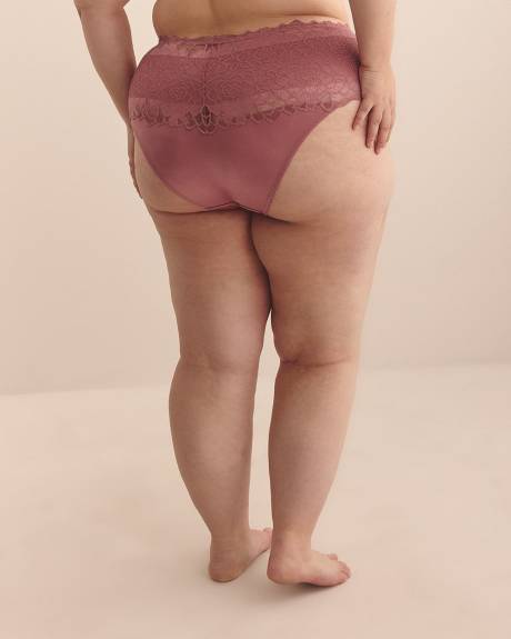 Culotte classique en dentelle rose - Déesse Collection