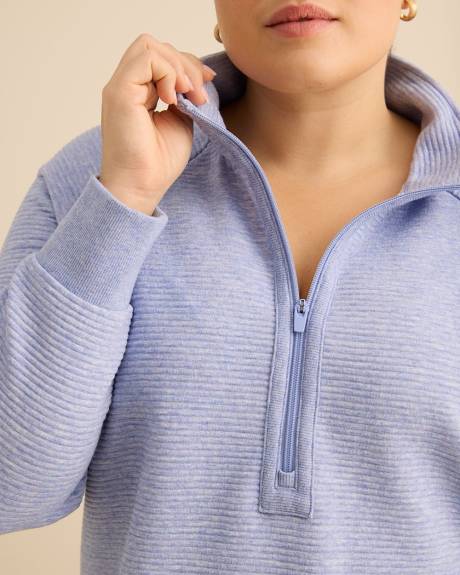 Chandail &agrave; col montant et demi-zip en tricot ottoman - Active Zone