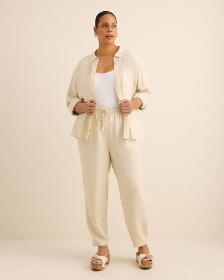 Chemisier en lin m&eacute;lang&eacute;