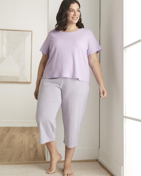 Jersey Capri Pyjama Pant with Stripes - tiVOGLIO