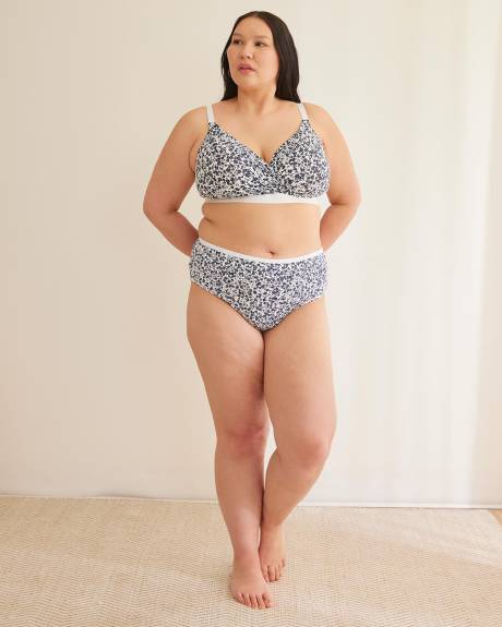 Floral Microfibre High-Cut Brief - ti Voglio