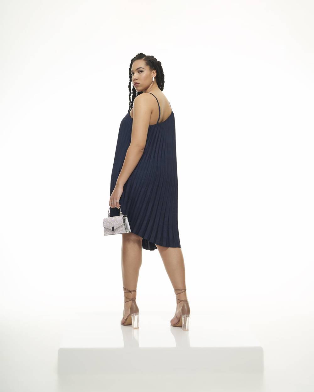 Robe mi online longue plissée