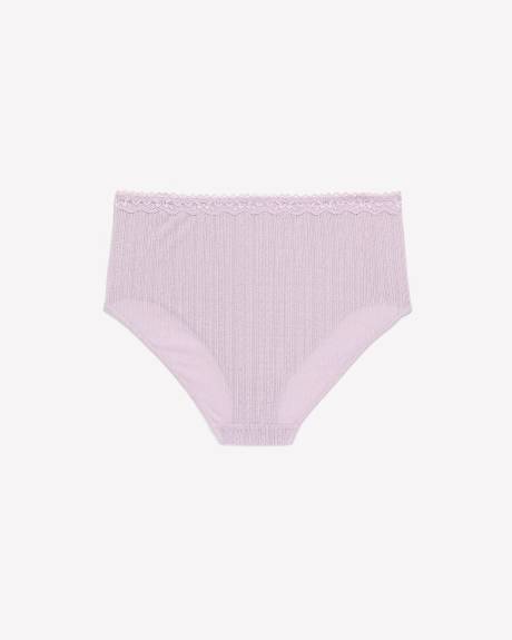 Culotte échancrée unie en mailles pointelle - ti Voglio