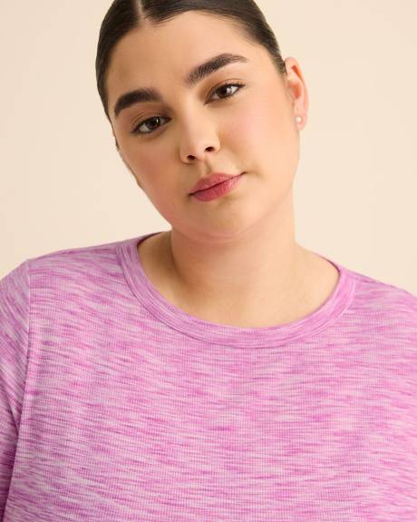 Heather Ribbed Short-Sleeve T-Shirt - Active Zone