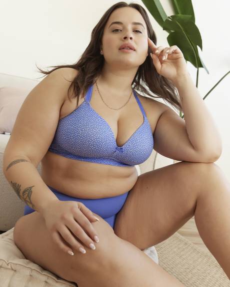 Soutien-gorge pigeonnant à pois en microfibre, sans armatures - Déesse Collection