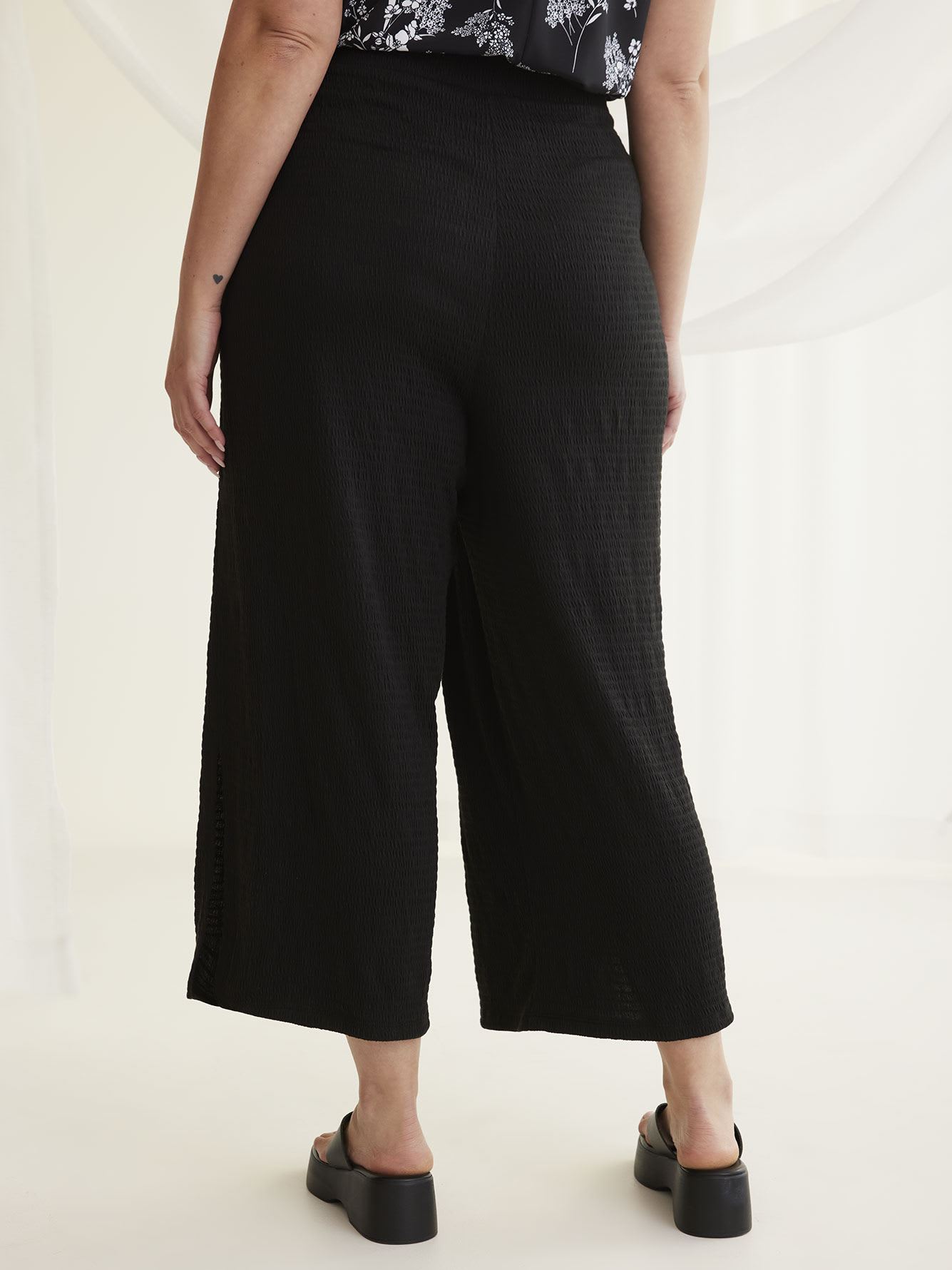 Knit wide best sale leg cropped pants