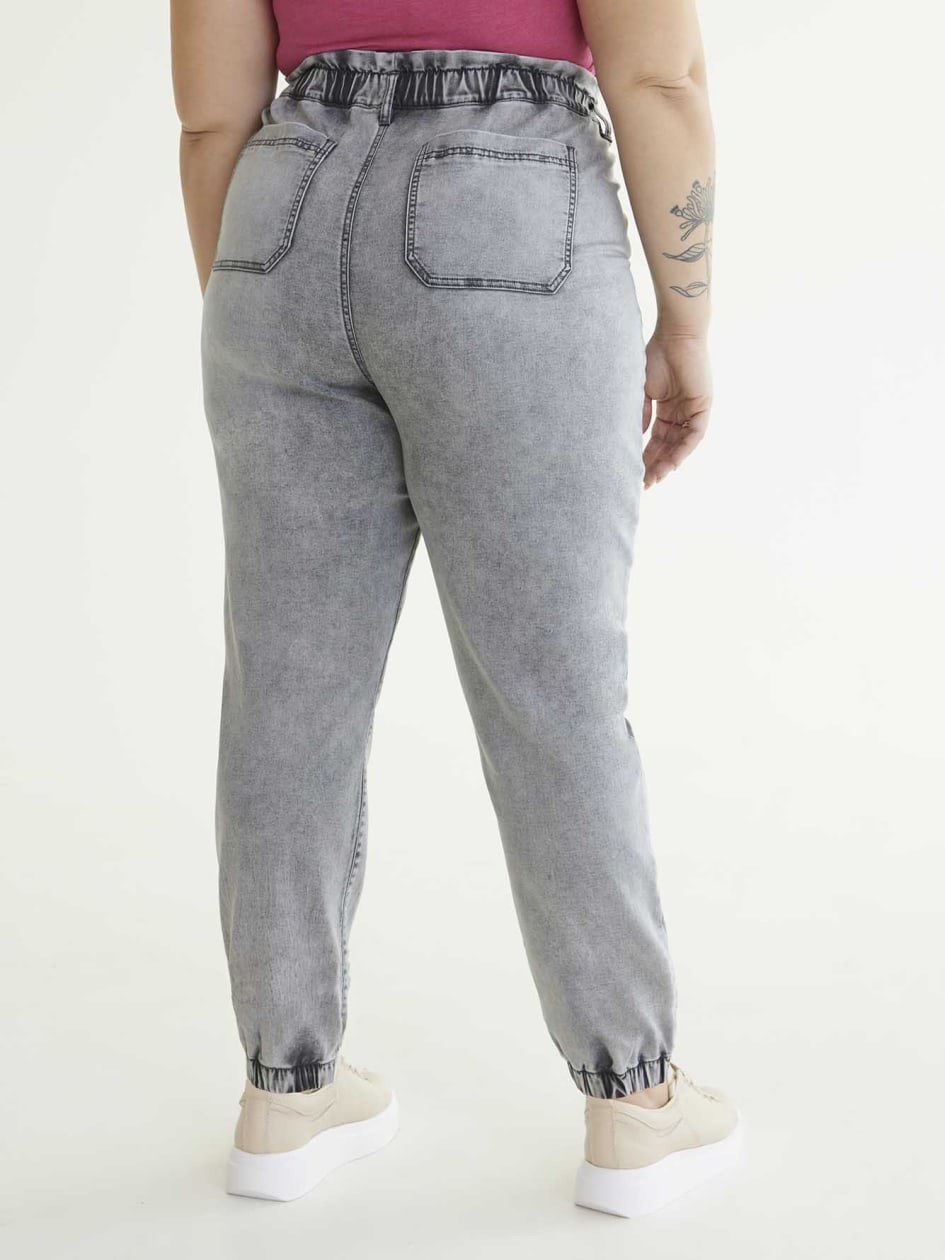Pantalon en tissu extensible au look denim, coupe 1948, délavé gris pâle - d/C Jeans