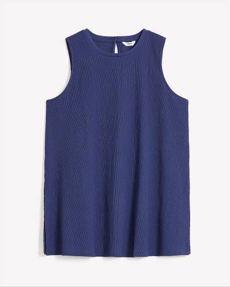 Sleeveless High Crewneck Knit Tunic