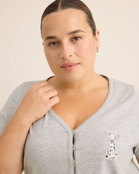 Grey Modern-Fit Short-Sleeve Pyjama T-Shirt - ti Voglio