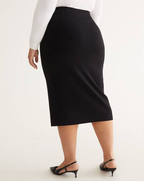 Black Essential Ponte de Roma Midi Pencil Skirt
