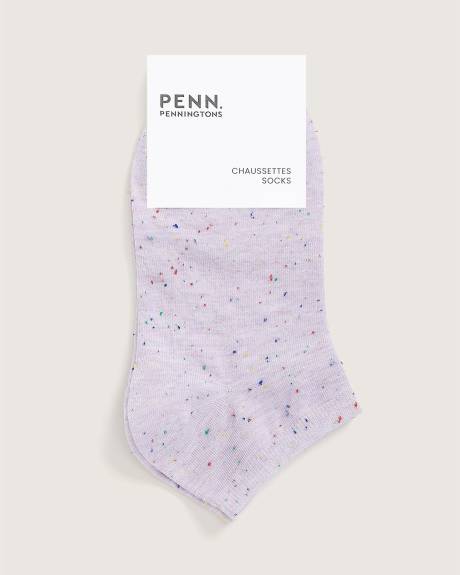 Chaussettes courtes mouchetées, violettes