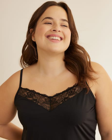 Cami with Lace Detail at Neckline - Déesse Collection