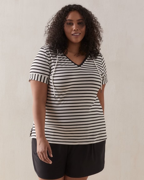 Responsible Striped Hooded T-Shirt - ActiveZone