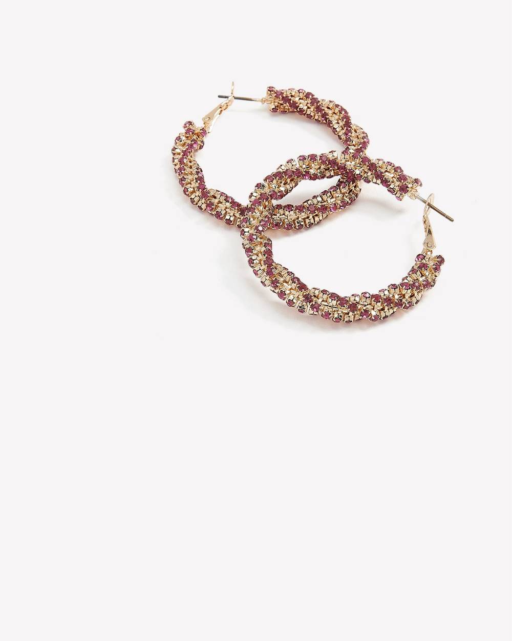 Coloured Rhinestones Hoop Earrings