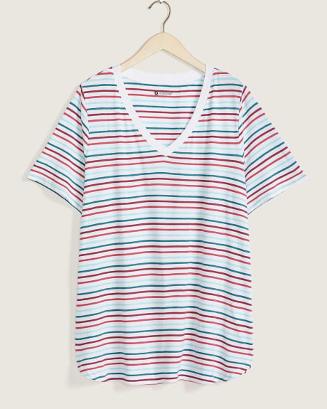 Striped V-Neck T-Shirt - ActiveZone
