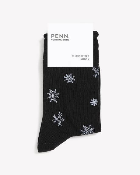 Snowflake Crew Socks