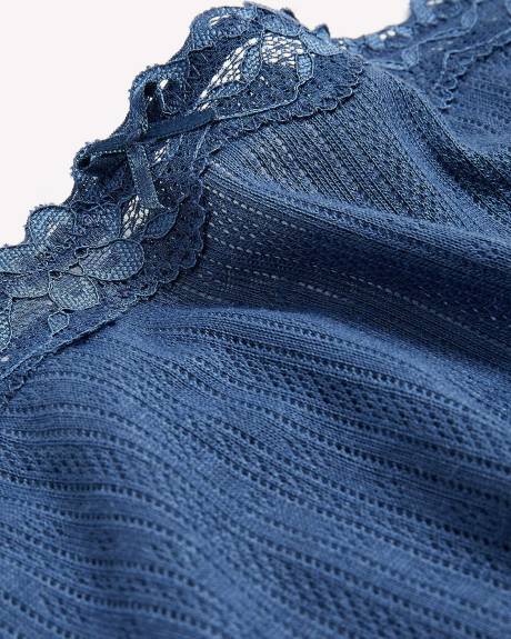 Culotte échancrée unie en mailles pointelle - ti Voglio