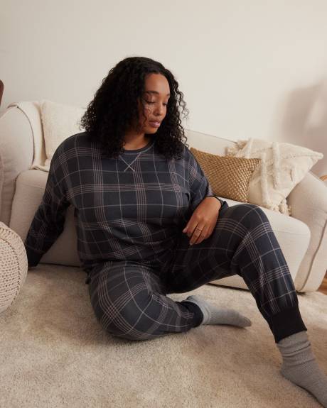 Plaid Knit Jogger Pyjama Pant - ti Voglio