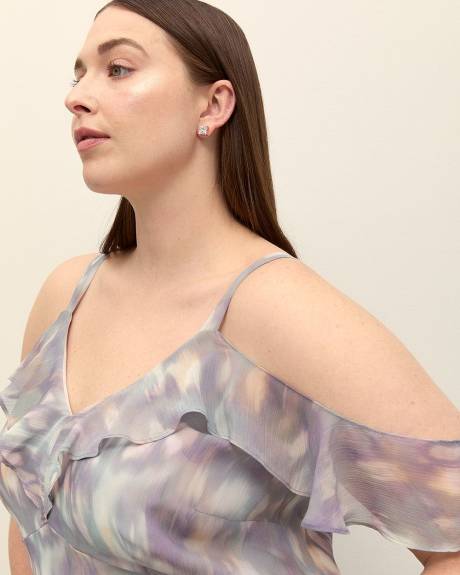 Sleeveless Ruffled V-Neck Dress - Addition Elle