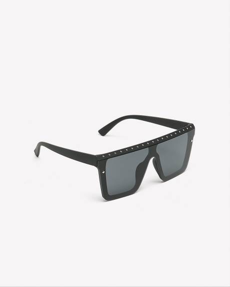 Lunettes de soleil surdimensionnées ornées de strass