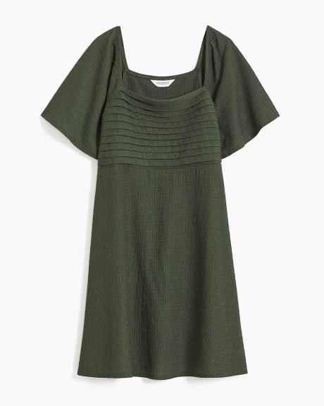 Knit Dress with Front Pleating - Addition Elle