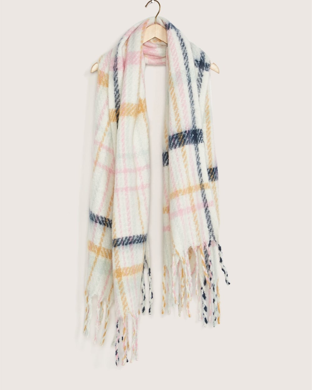 Plaid Winter Scarf With Fringes In Every Story Penningtons