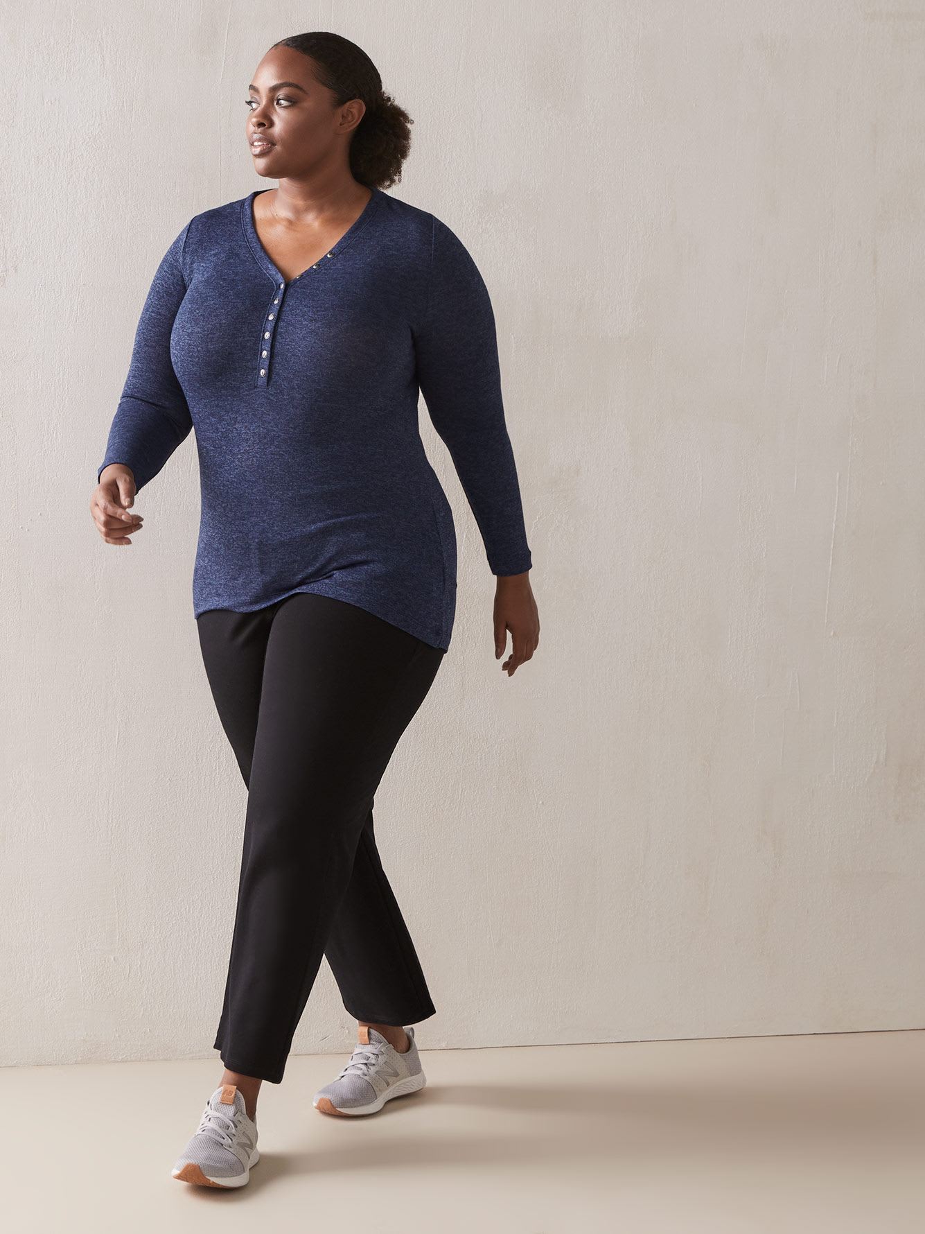 Long Sleeve Henley Top In Every Story Penningtons