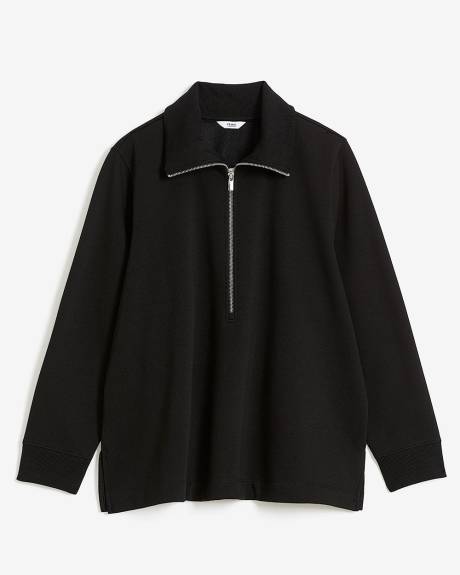 Mockneck Sweatshirt with Zipper