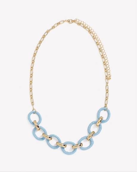 Short Necklace with Corded Hoops