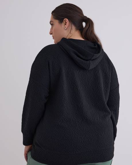 High-Low Textured Hoodie - Active Zone