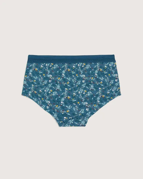 Boyshort With Lace Waistband and Floral Print - ti Voglio