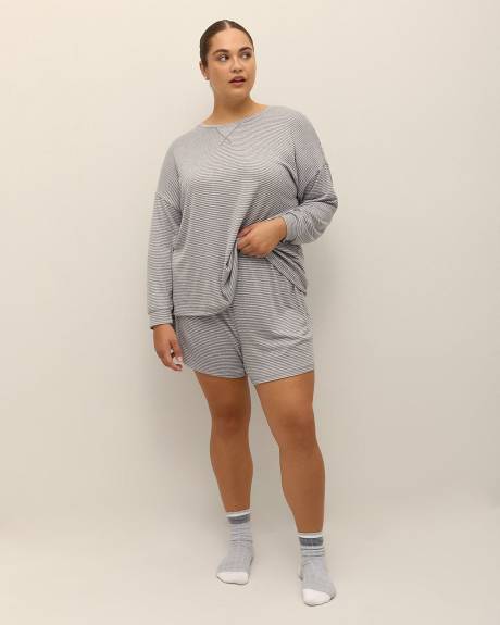 Long-Sleeve Striped Knit Pyjama Top - ti Voglio