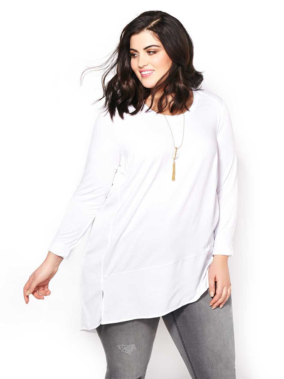 MELISSA McCARTHY Long Sleeve Asymmetric Top | Penningtons