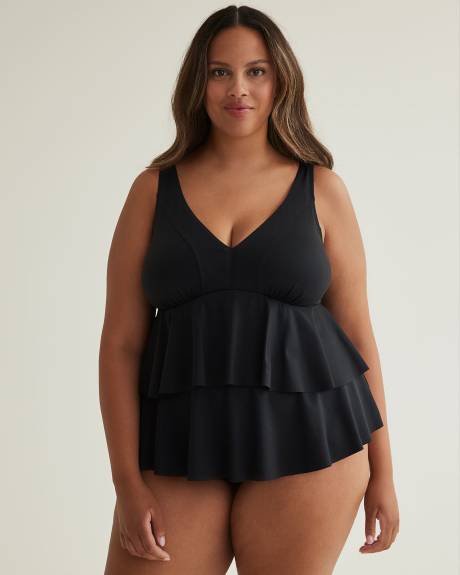 Black Ruffled Tankini