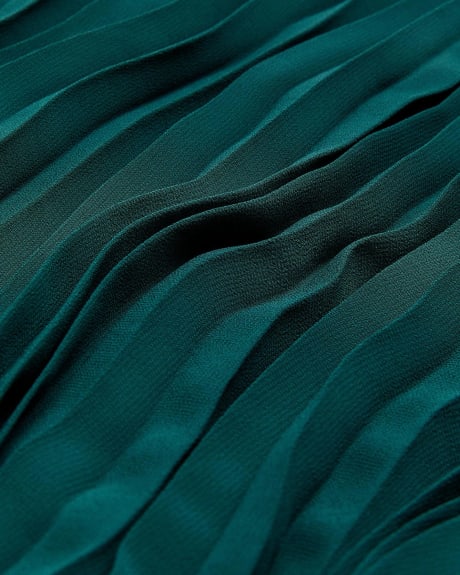Robe plissée avec noeud torsadé, tissu responsable - Addition Elle