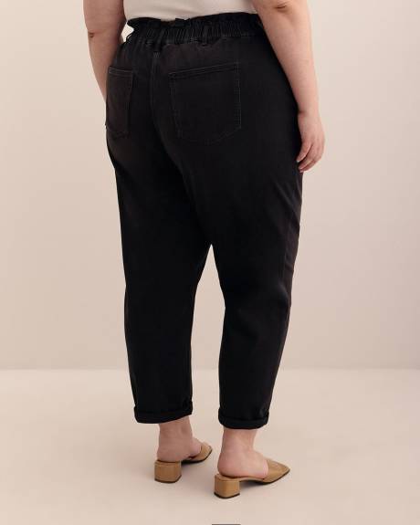 Responsible, Paperbag Tapered-Leg Denim Pants with Rolled Cuffs - d/C JEANS