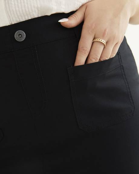 Cotton Cargo Skort with Rib Waistband