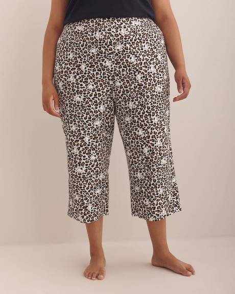 Snoopy Cheetah-Print Straight-Leg Capri Pyjama Pant - ti Voglio