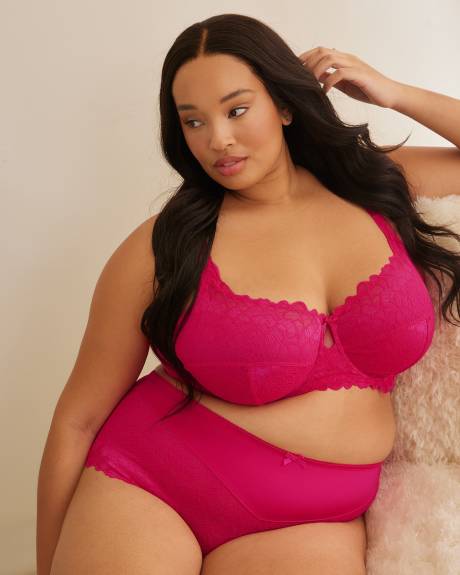 Culotte classique en microfibre et dentelle - Déesse Collection
