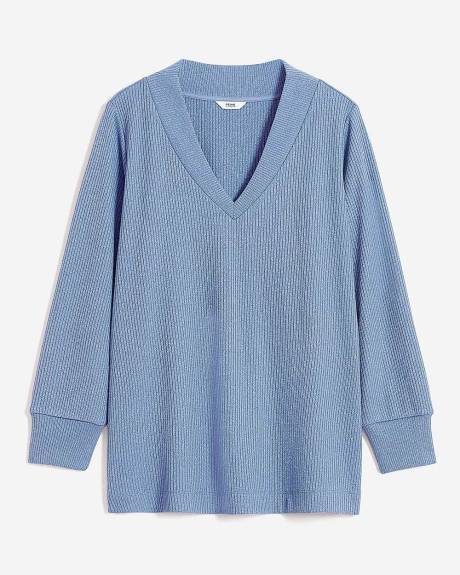 Haut en tricot avec manches longues bouffants