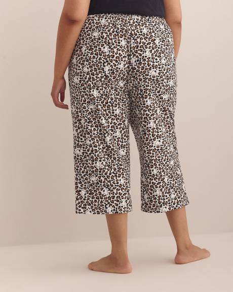 Snoopy Cheetah-Print Straight-Leg Capri Pyjama Pant - ti Voglio