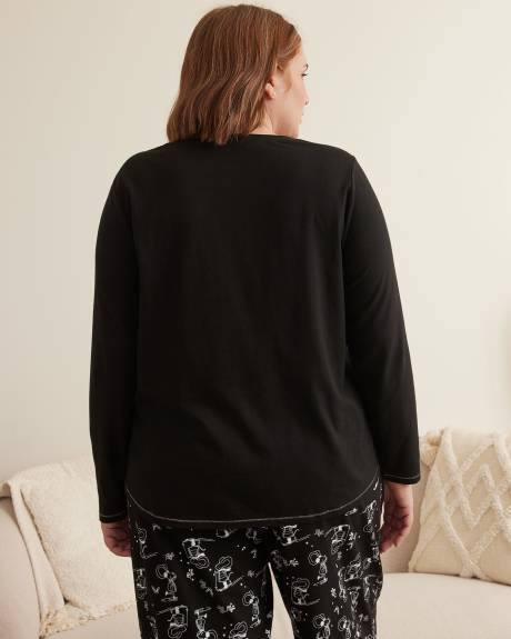 Long-Sleeve Round Henley Neck Pyjama Top - ti Voglio