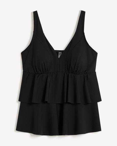 Black Ruffled Tankini