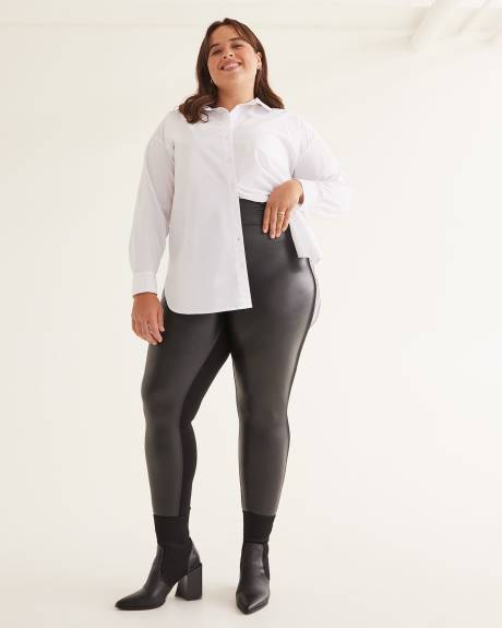 Fashion Faux Leather and Ponte de Roma Legging - PENN. Essentials