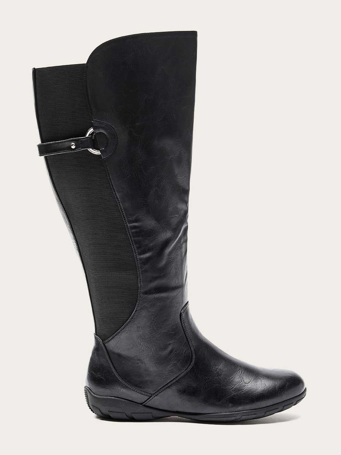 Wide Calf Tall Boots with Textured Elastic Back Penningtons
