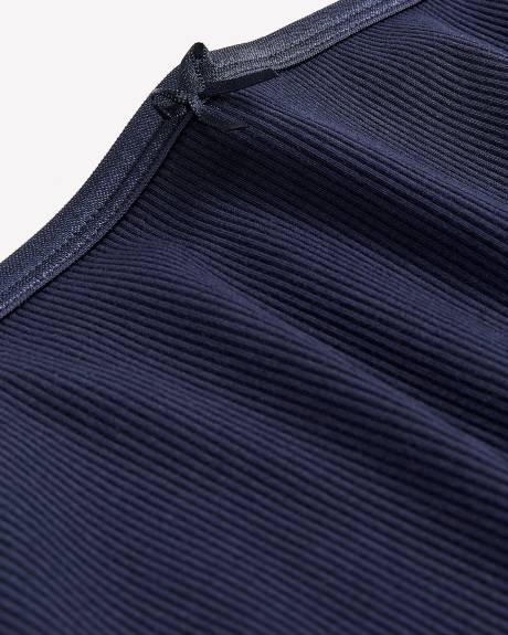 Navy Ribbed High-Cut Brief - ti Voglio
