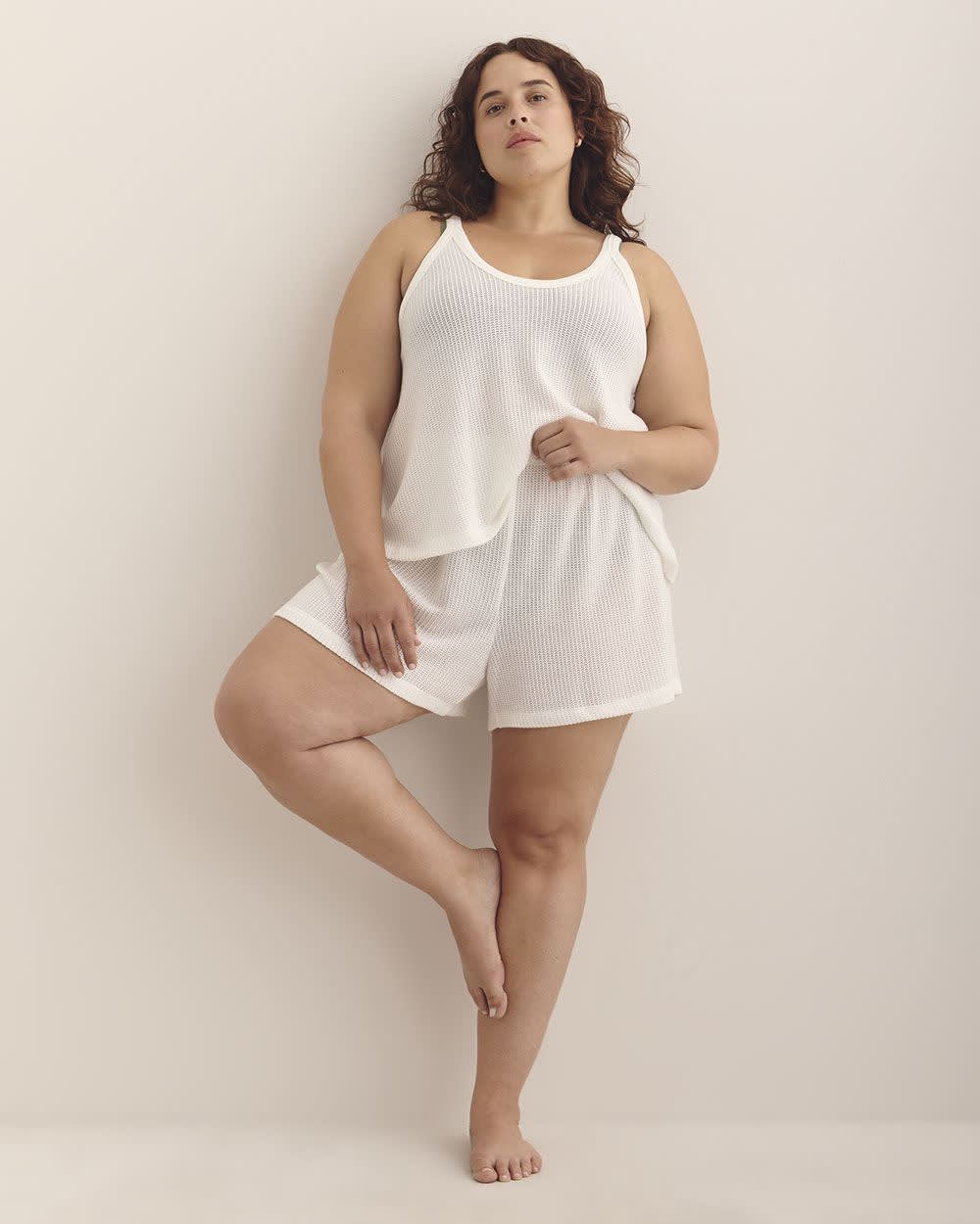 White Crocheted Cover-Up Short