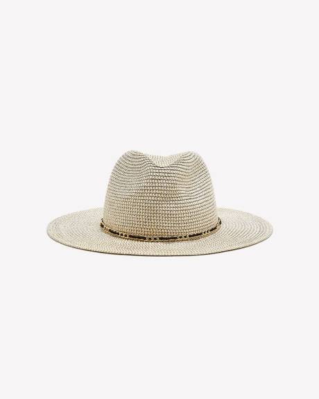 Sparkle Straw Hat with Golden Accessory