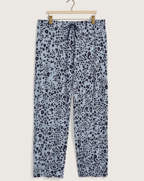 Pantalon pyjama imprimé à jambes droites, motif léopard - tiVOGLIO