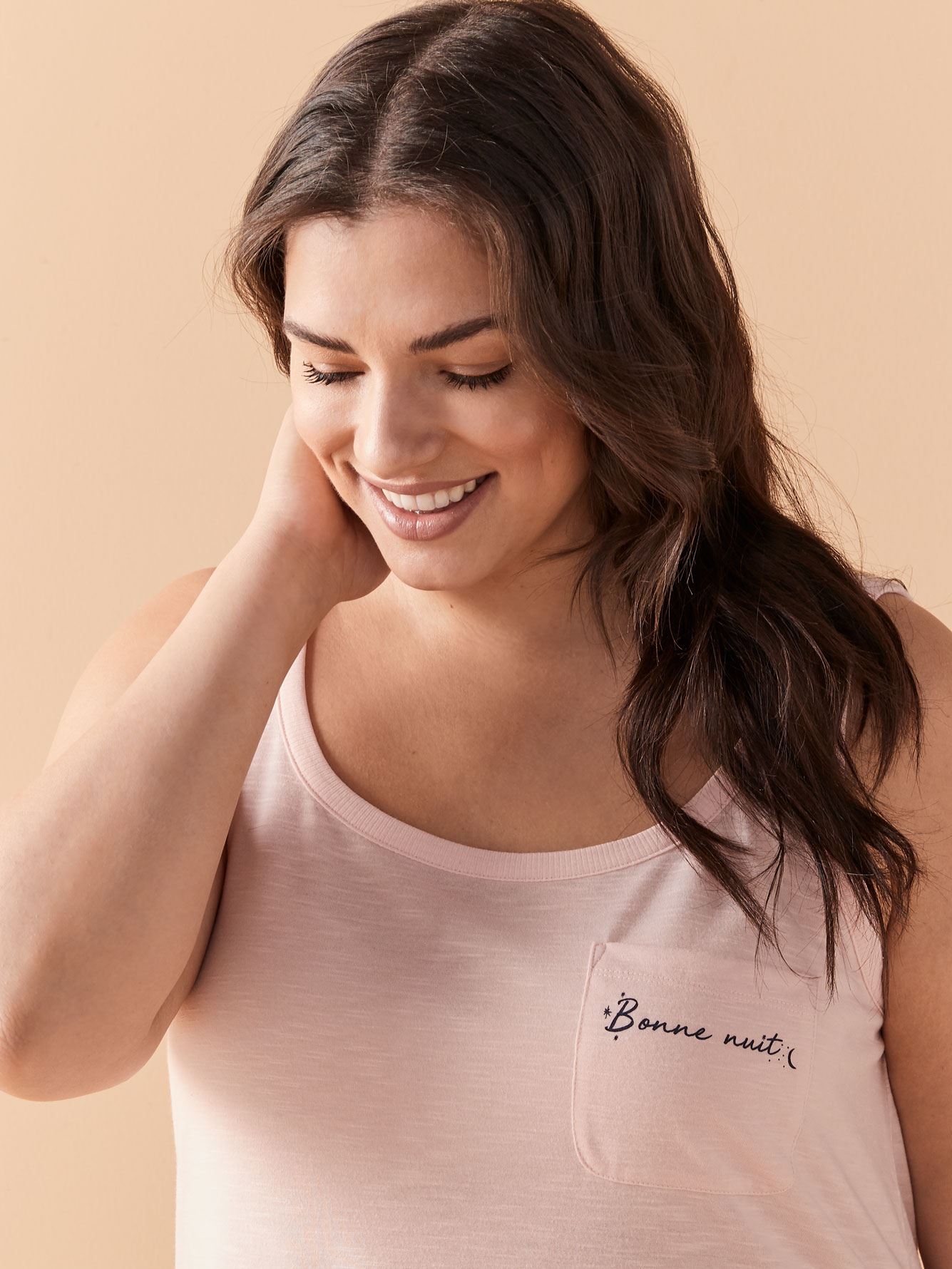 Pajama Tank Top with Pocket Print Addition Elle Penningtons